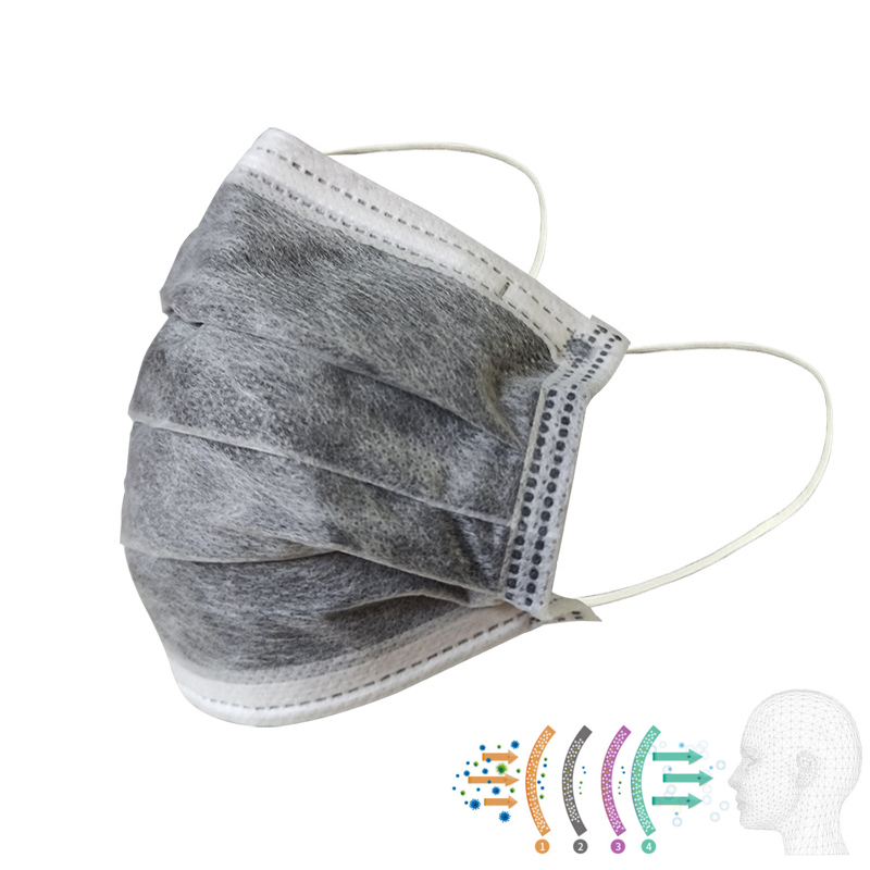 Respirator Half Face - 네 겹 활성탄 방진 일회용 이어루프